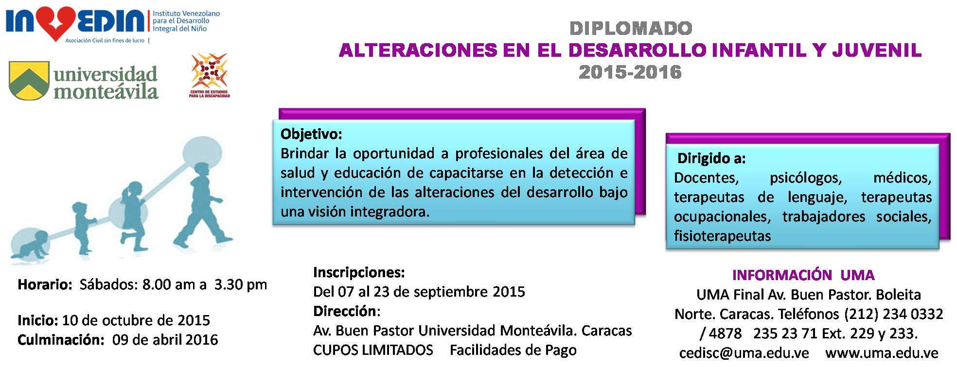 Diplomado de Alteraciones en el Desarrollo Infantil y Juvenil 2015-2016