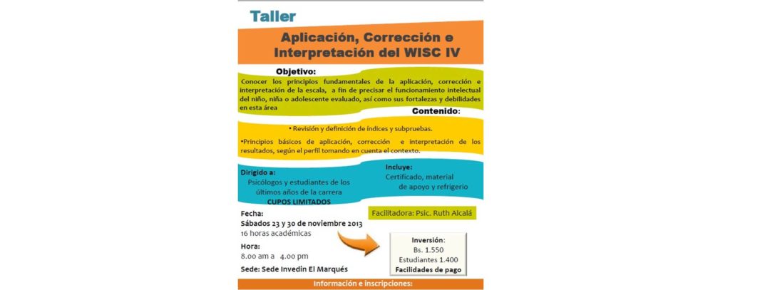 Aplicación, Corrección e Interpretación del WISC IV