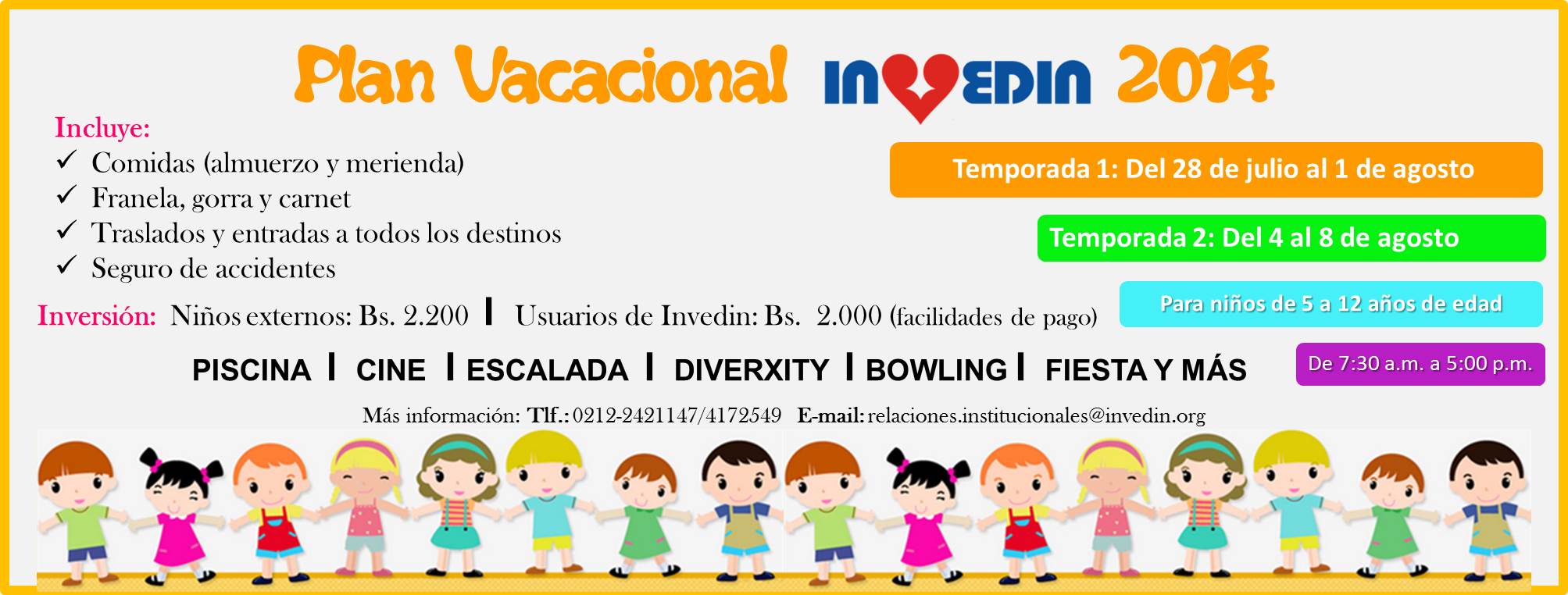 Plan Vacacional INVEDIN 2014