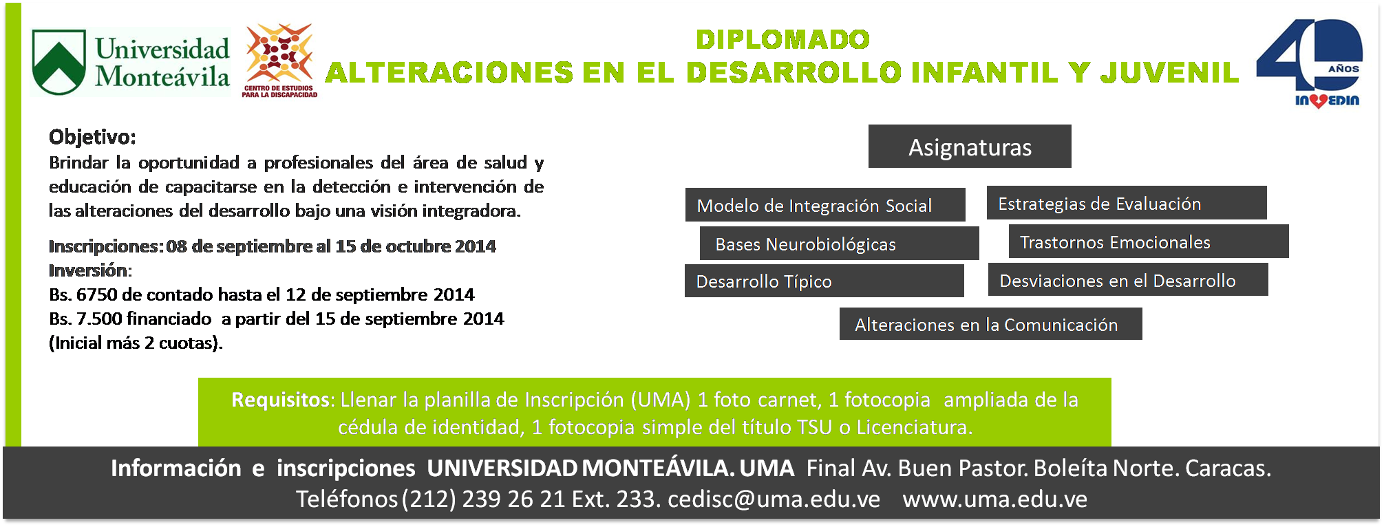 Diplomado: Alteraciones en el desarrollo infantil y juvenil