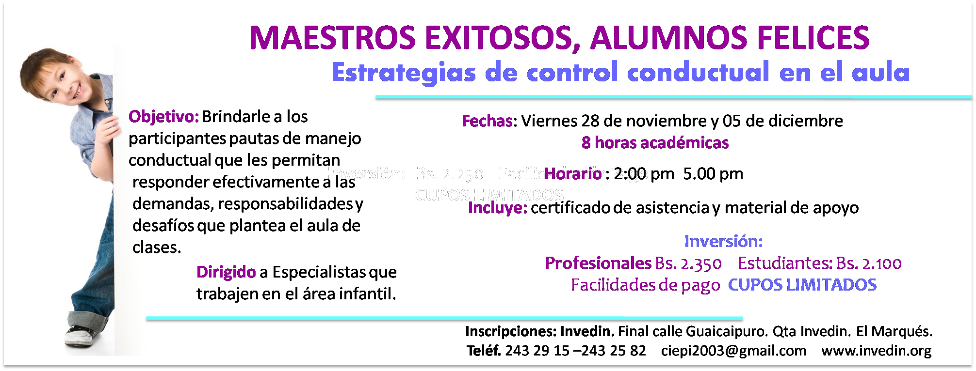 Estrategias de control conductual en el aula