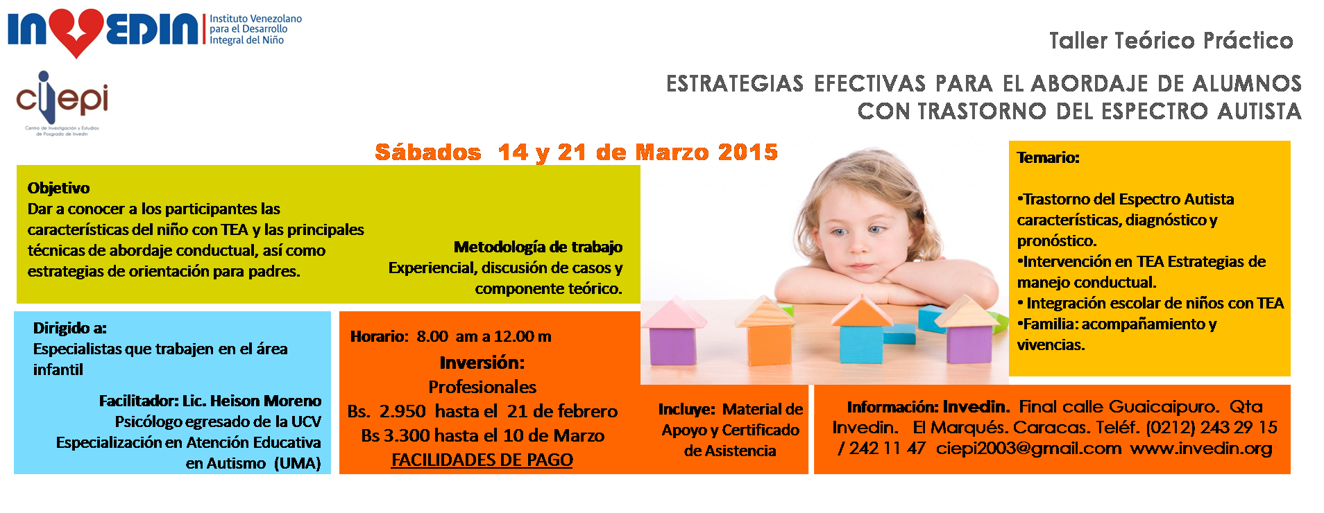 Taller teórico práctico: Estrategias efectivas para el abordaje de alumnos con trastorno del espectro autista