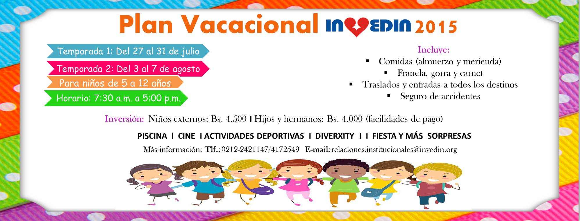 Plan Vacacional INVEDIN 2015