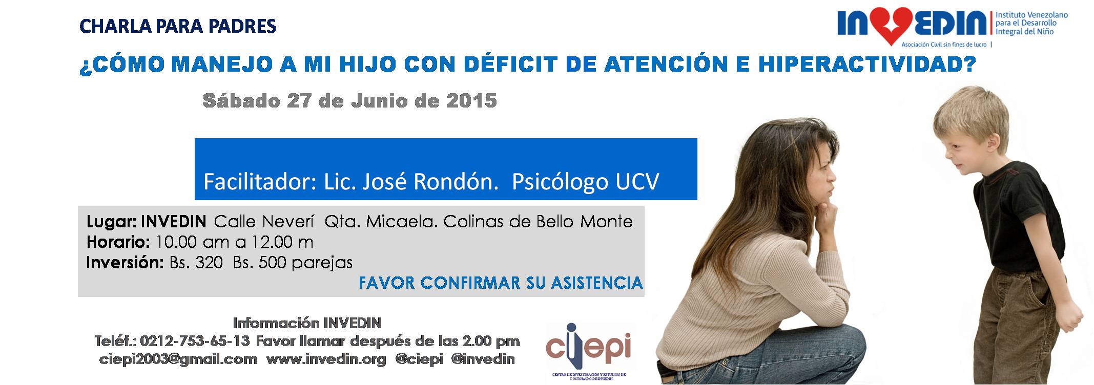 Charla para padres: ¿Cómo manejo a mi hijo con déficit de atención e hiperactividad?