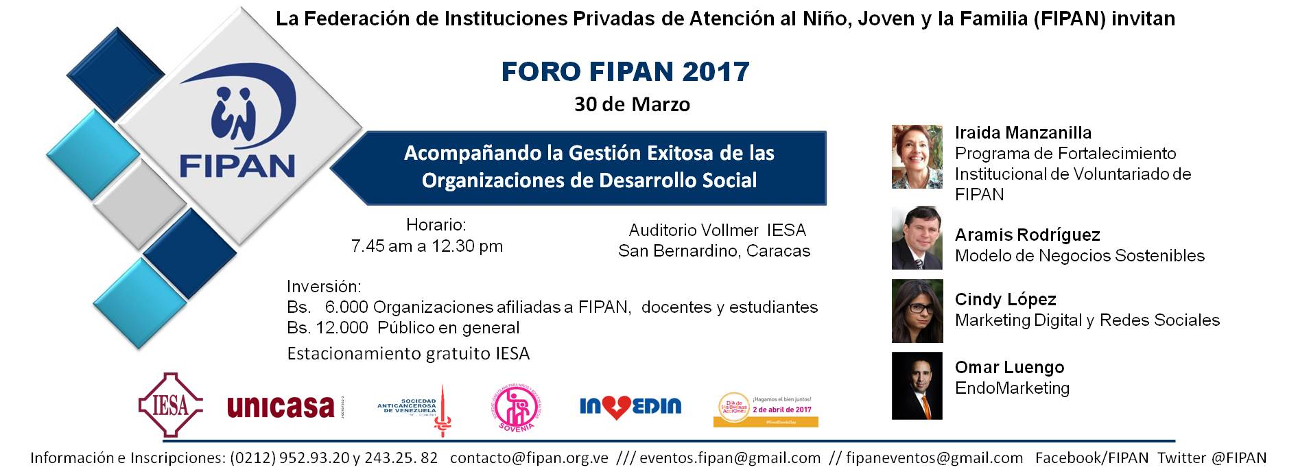 Invedin y Fipan te invitan al Foro acompañando la Gestión Exitosa de las Organizaciones de Desarrollo Social