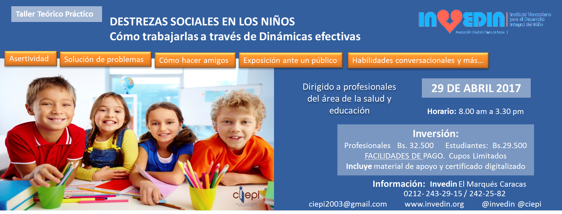 Taller teórico práctico de destrezas sociales en los niños