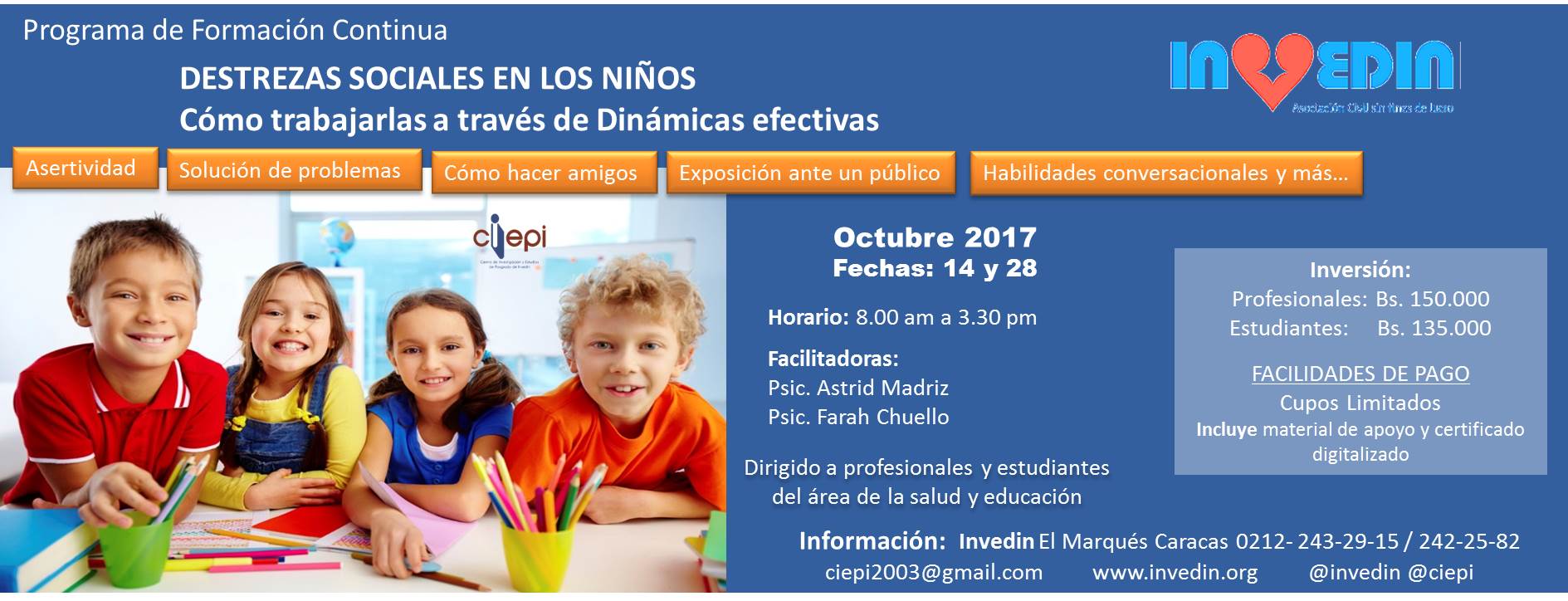 Programa de Formación Continua Destrezas Sociales en los Niños