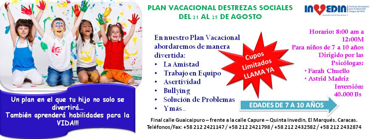 Plan Vacacional Destrezas Sociales