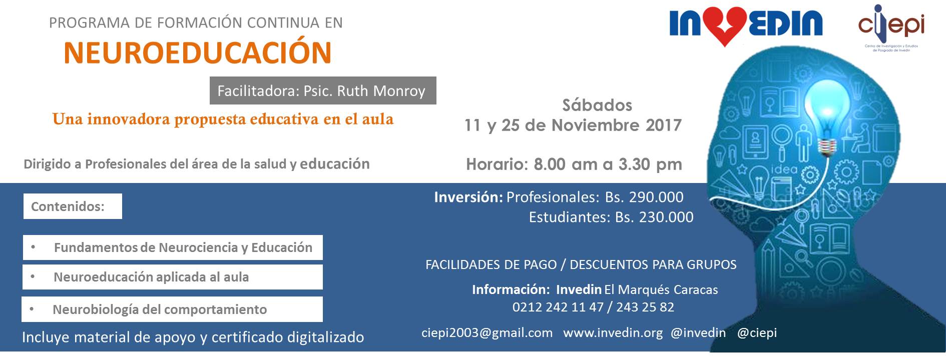 Programa de Formación Continua en Neuroeducación